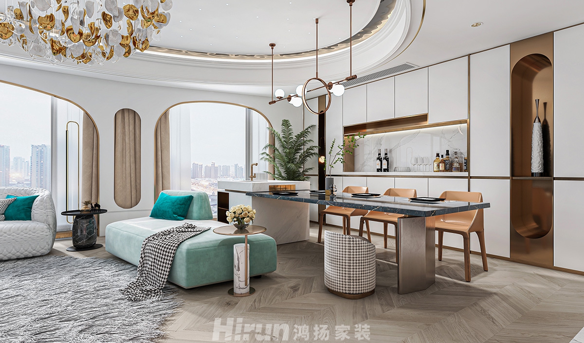 保利天禧260㎡新裝飾主義大平層 裝修案例效果圖-5