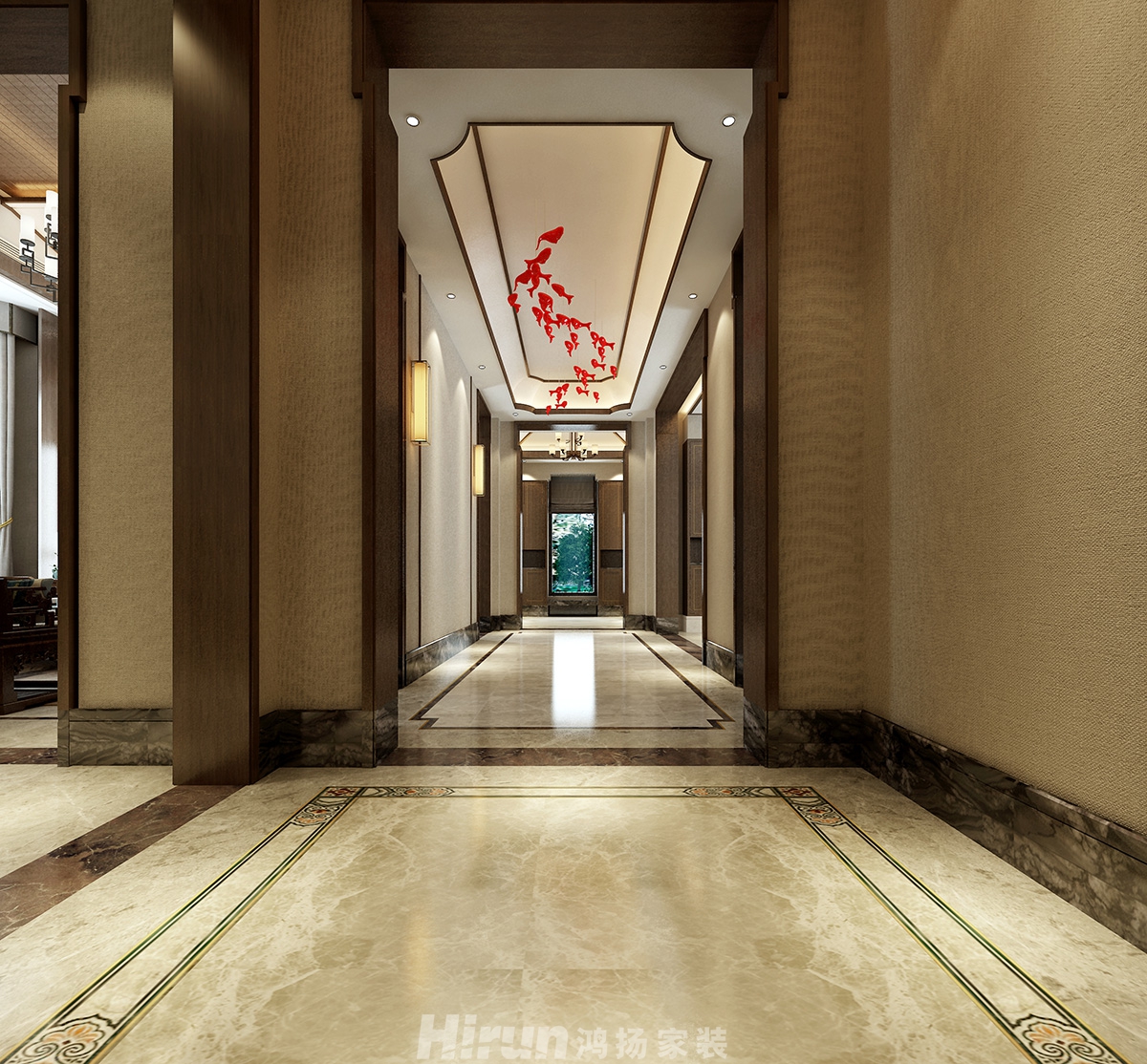 瀏陽(yáng)別墅1000㎡復(fù)合寫意別墅 裝修案例效果圖-5