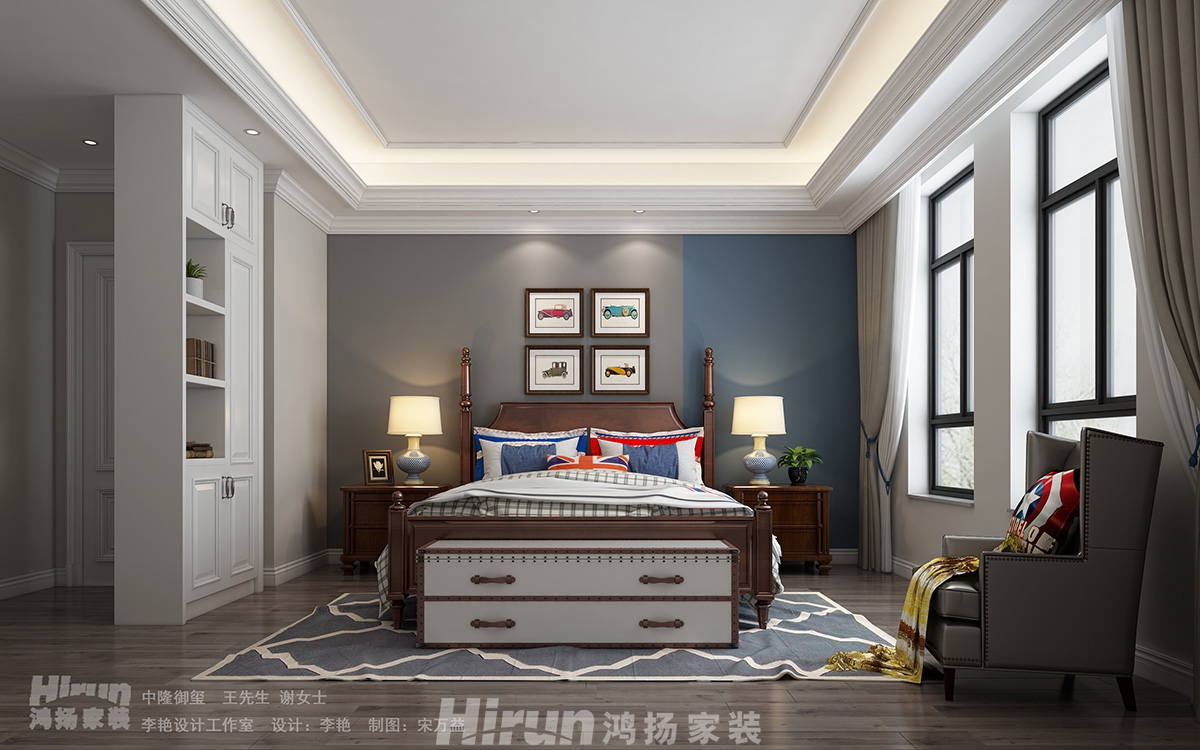 中隆國際御璽320㎡輕歐簡美復式 裝修案例效果圖-9