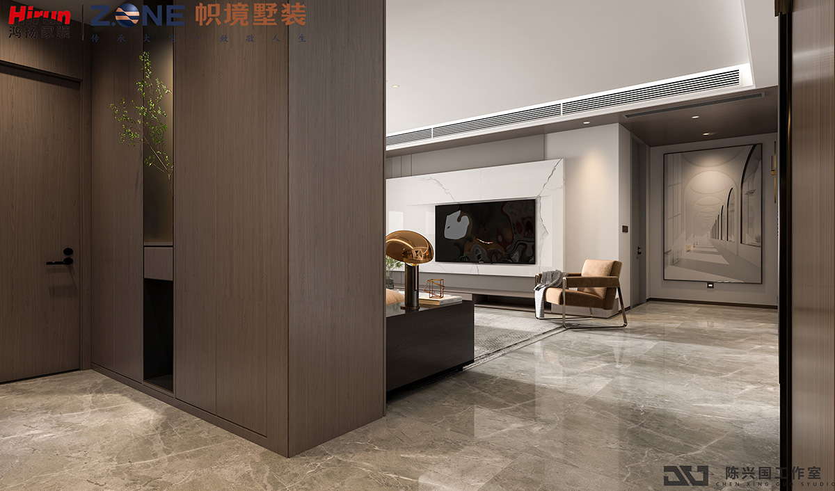 明昇壹城220㎡雅致現代四居室 裝修案例效果圖-1-(2)