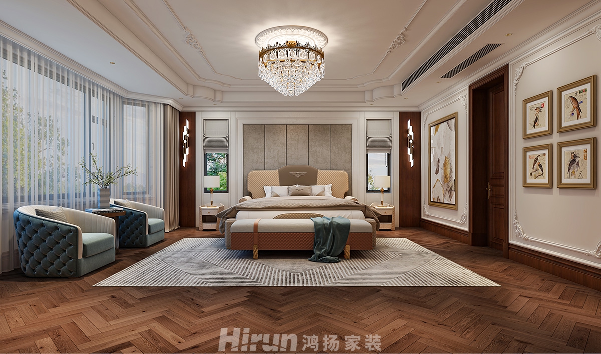 爵世名邸400㎡輕歐簡(jiǎn)美別墅 裝修案例效果圖-8