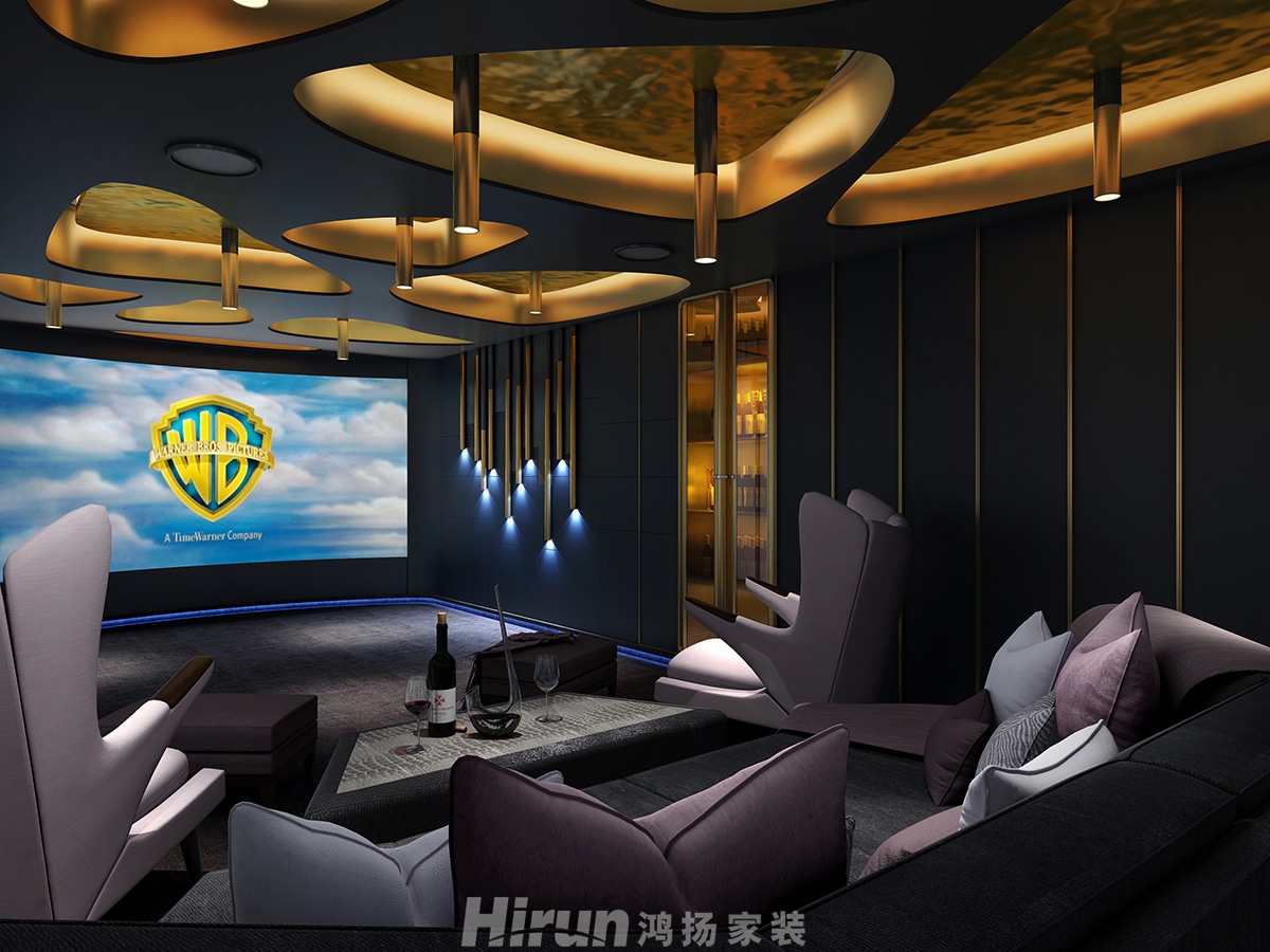 深業堤亞納灣600㎡新裝飾主義別墅 裝修案例效果圖-視聽室