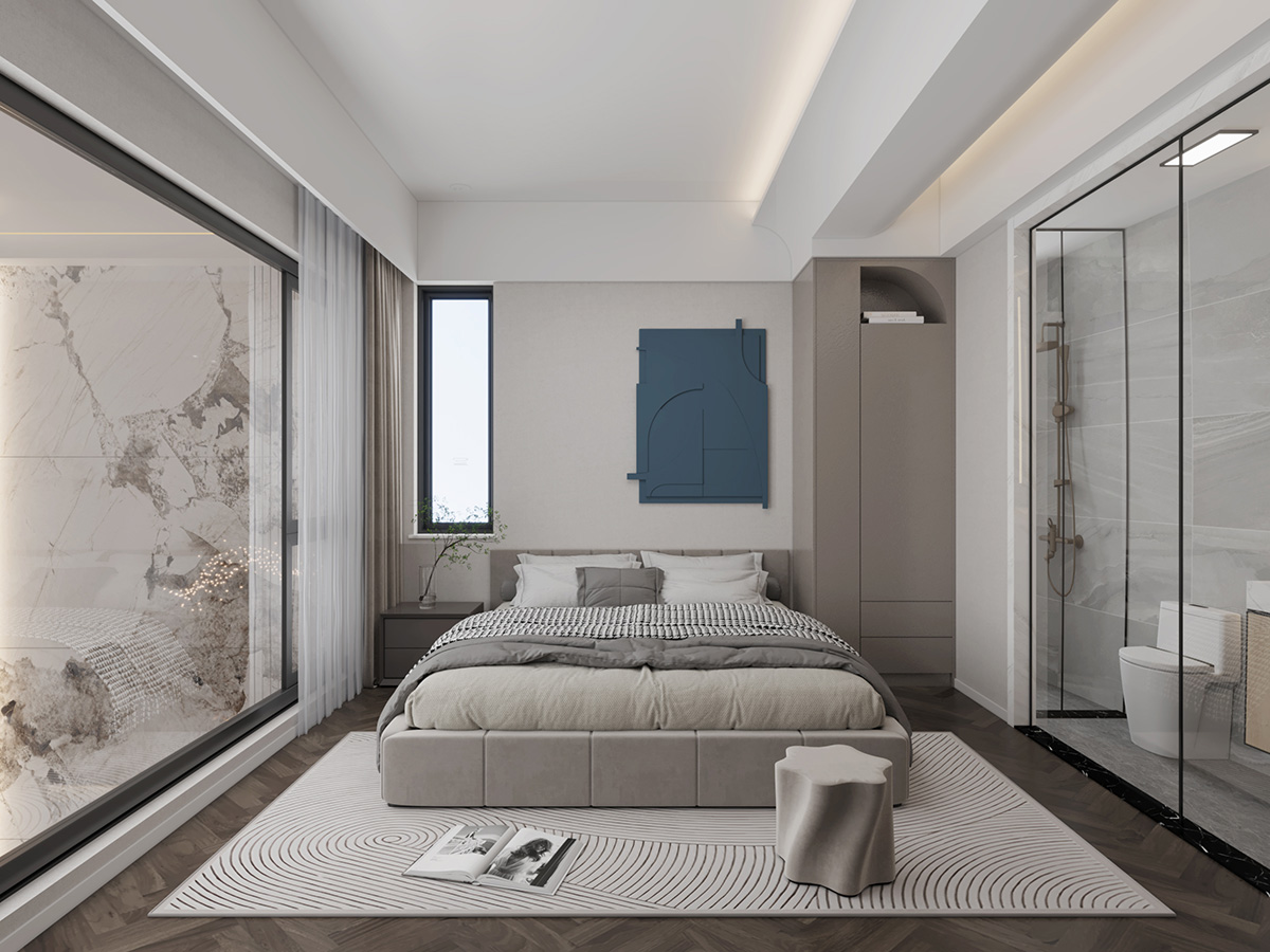 碧桂園280㎡新裝飾主義復式 裝修案例效果圖-9-2F臥室1