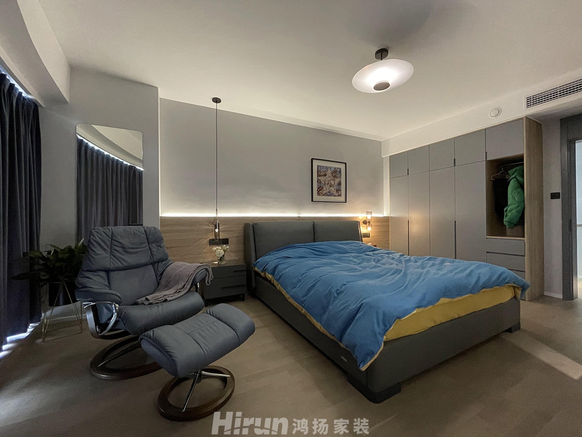 達美美立方200㎡雅致現代復式 裝修案例實景圖-主臥