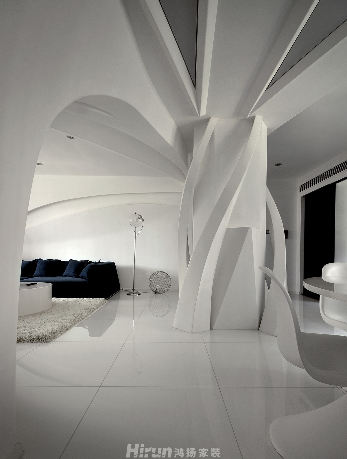 沁園春御院260㎡仿生未來(lái)大平層 裝修案例效果圖-客廳-(2)