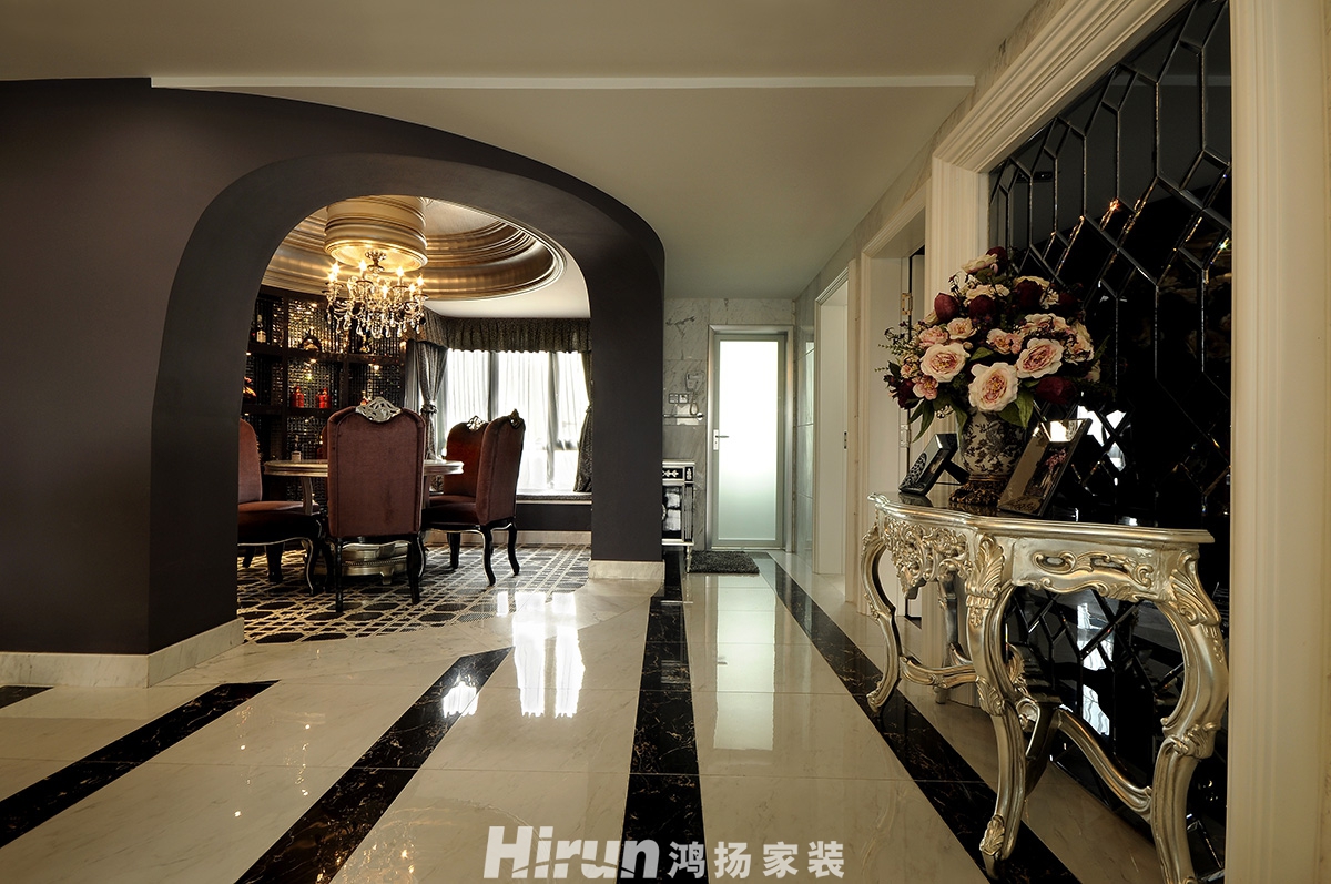 華盛新外灘220㎡歐美香頌大平層 裝修案例效果圖-餐廳