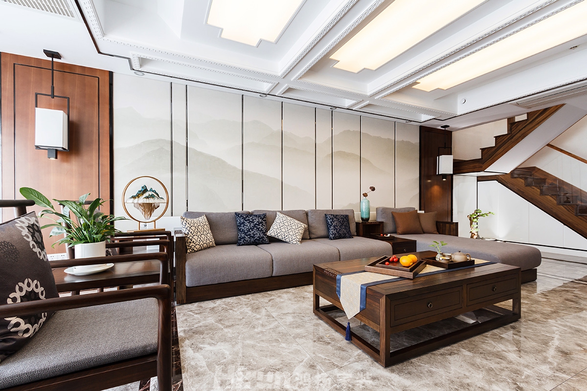 保利西海岸240㎡復合寫意復式 裝修案例實景圖-單總家照片-(8)