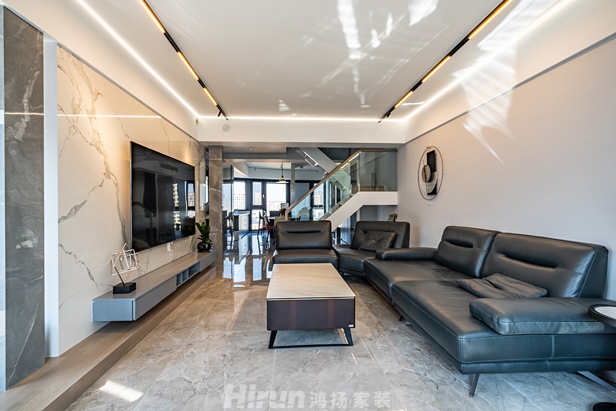 達美美立方200㎡雅致現代復式 裝修案例實景圖-達美美立方