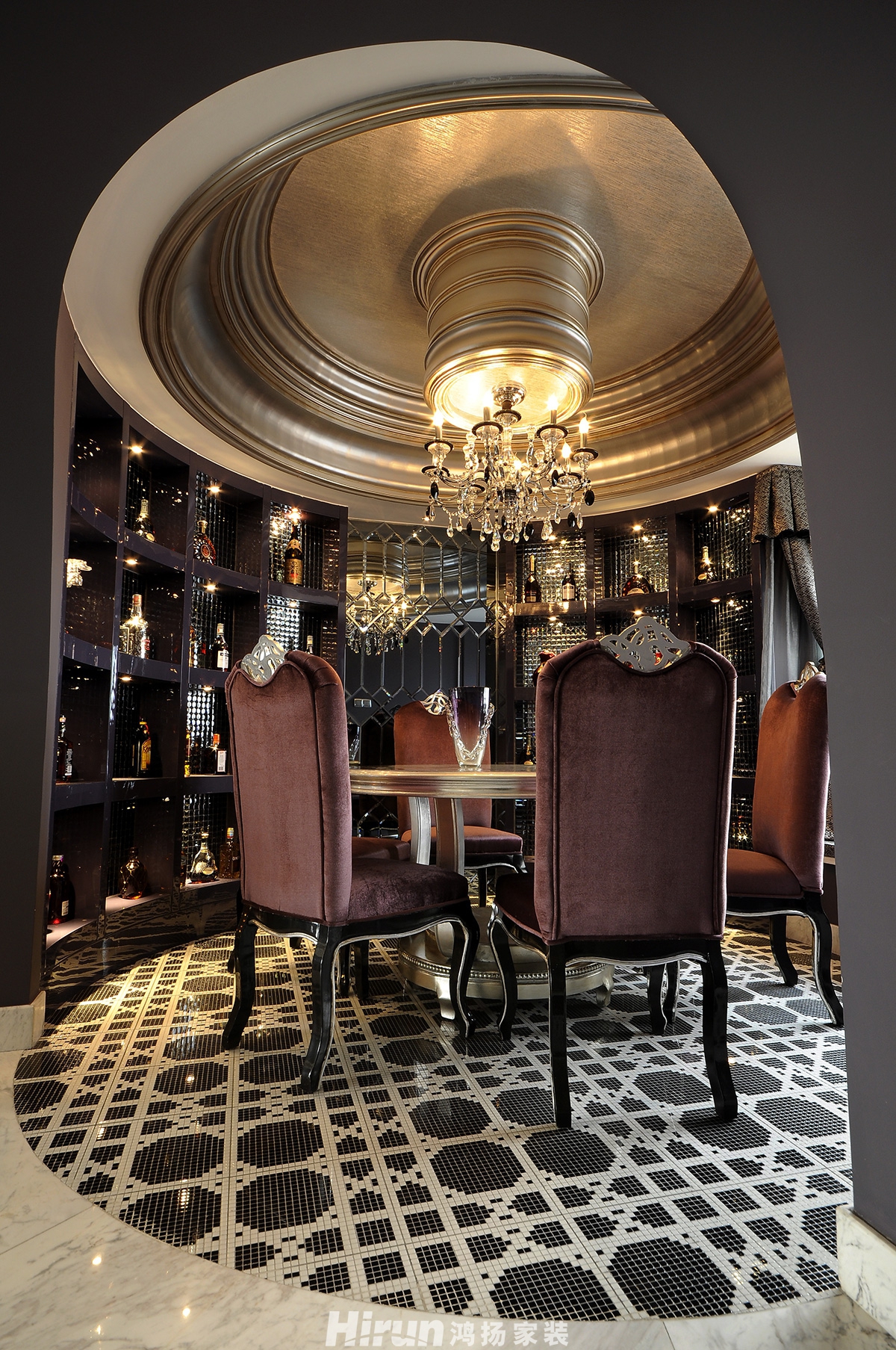 華盛新外灘220㎡歐美香頌大平層 裝修案例效果圖-餐廳-(2)