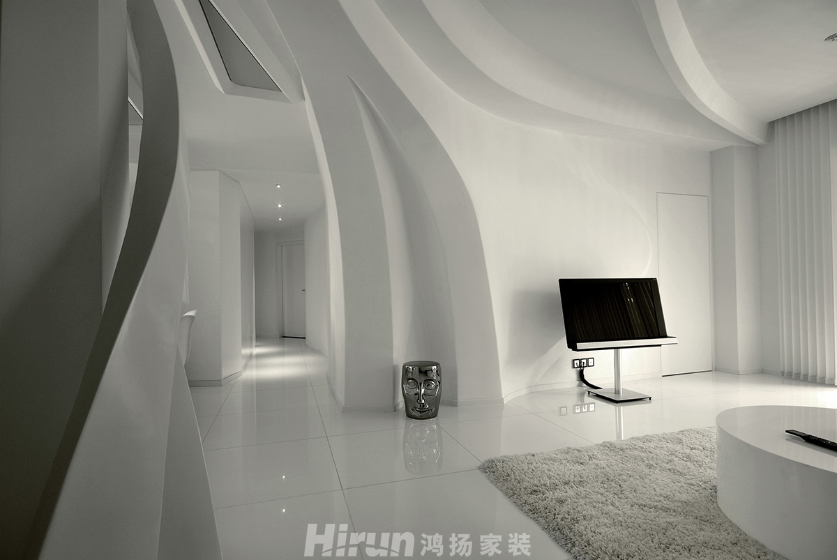 沁園春御院260㎡仿生未來(lái)大平層 裝修案例效果圖-客廳