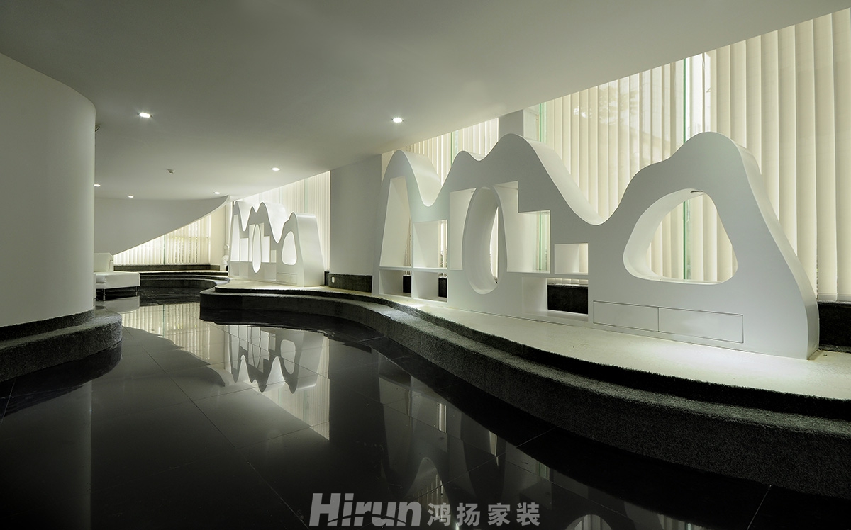 長沙某商業廣場450㎡仿生未來商鋪 裝修案例效果圖-泛舟水面，放乎中流