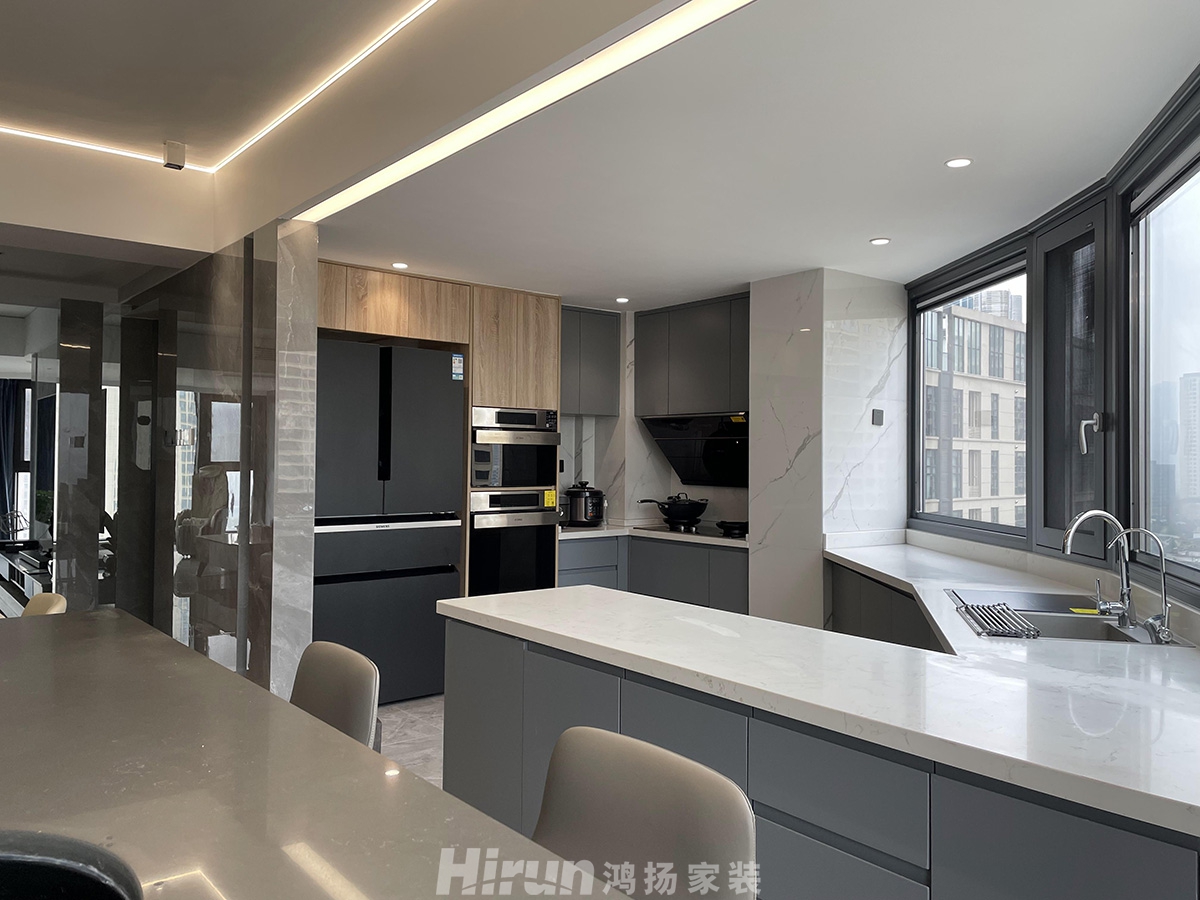 達美美立方200㎡雅致現代復式 裝修案例實景圖-廚房