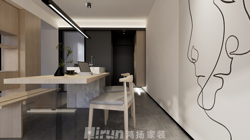 鑫遠翡麗都80㎡北歐之光二居室 裝修案例效果圖-2 (2)