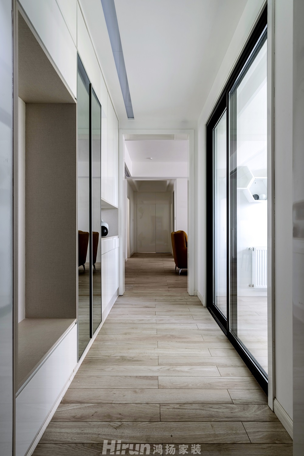 萬象府臺160㎡雅致現(xiàn)代四居室 裝修案例效果圖-入戶2