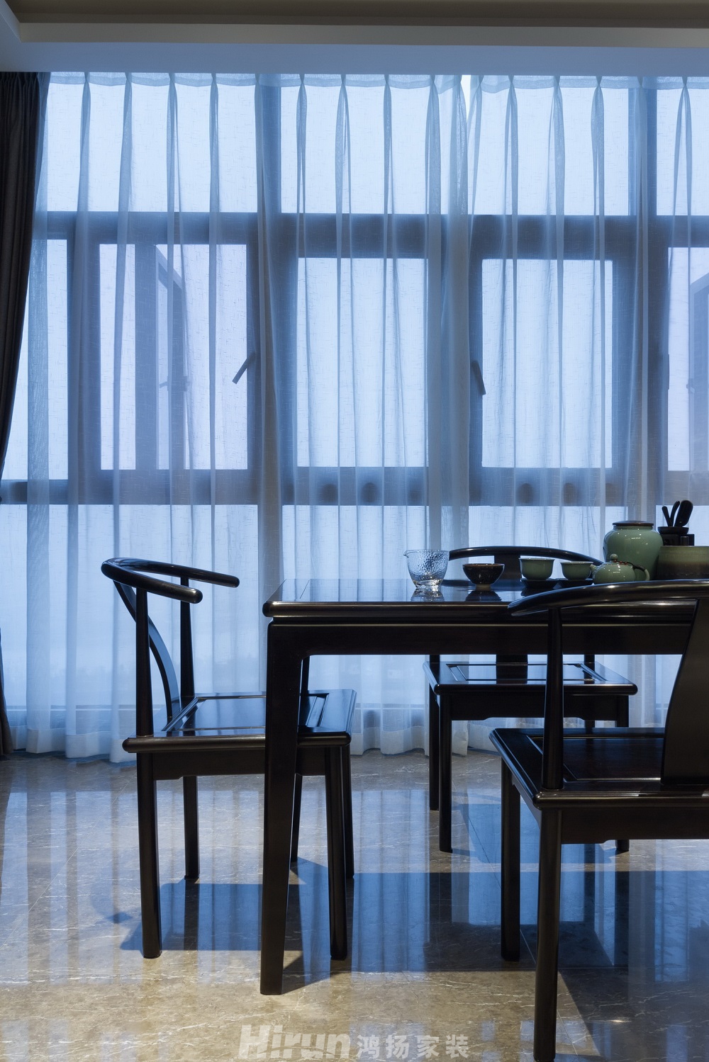 王府·譽(yù)峰380㎡復(fù)合寫(xiě)意復(fù)式 裝修案例效果圖-茶室 (2)