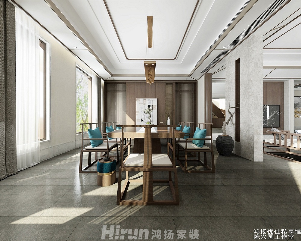 深業堤亞納灣480㎡江南印象別墅 裝修案例效果圖-6132395338622938