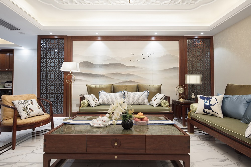 第六都213㎡復合寫意大平層 裝修案例實景圖-客廳1