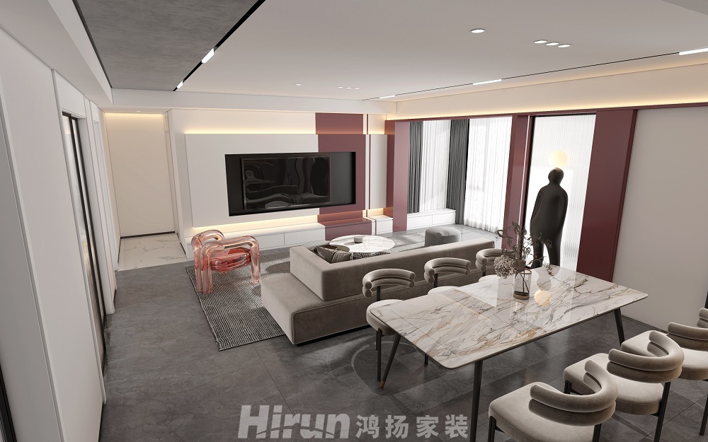 乾源國際120㎡北歐之光三居室 裝修案例效果圖-07