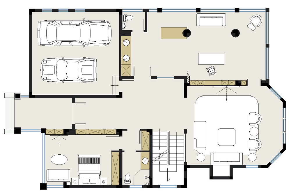保利閬峰500㎡輕歐簡美別墅 裝修案例效果圖-B132395261964058
