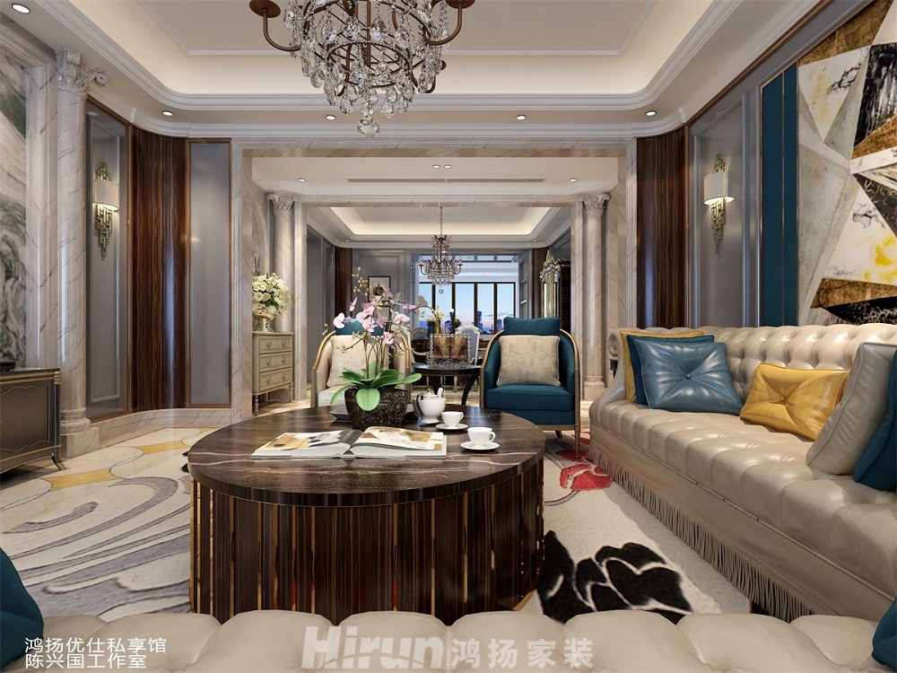 保利國際廣場450㎡歐美香頌別墅 裝修案例效果圖-Q132394258327503