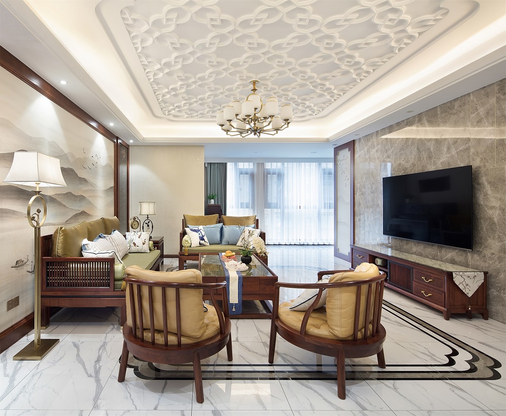 第六都213㎡復合寫意大平層 裝修案例實景圖-客廳2