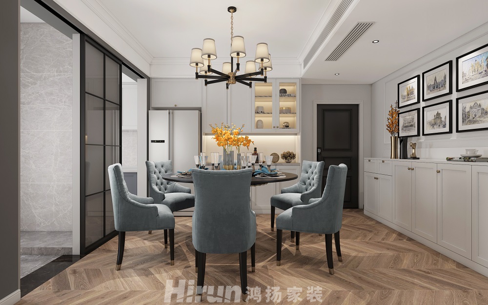恒大華府130㎡輕歐簡美四居室 裝修案例效果圖-04