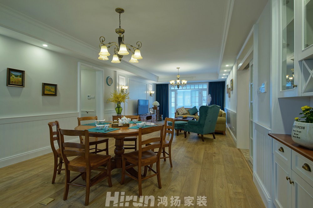 長沙歸心苑202㎡輕歐簡美大平層 裝修案例效果圖-客廳1