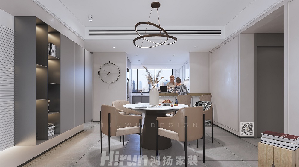 恒基湖山賦140㎡雅致現代四居室 裝修案例效果圖-5ma