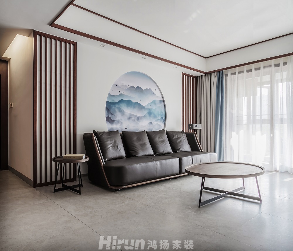長(zhǎng)盛蘭亭151㎡復(fù)合寫(xiě)意三居室 裝修案例效果圖-3