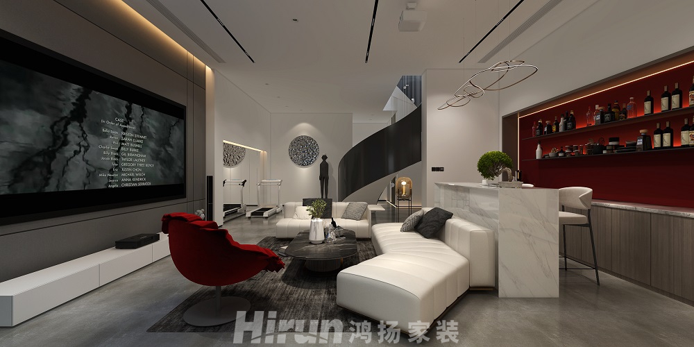 東方名苑首府450㎡新裝飾主義別墅 裝修案例效果圖-負一層角度2