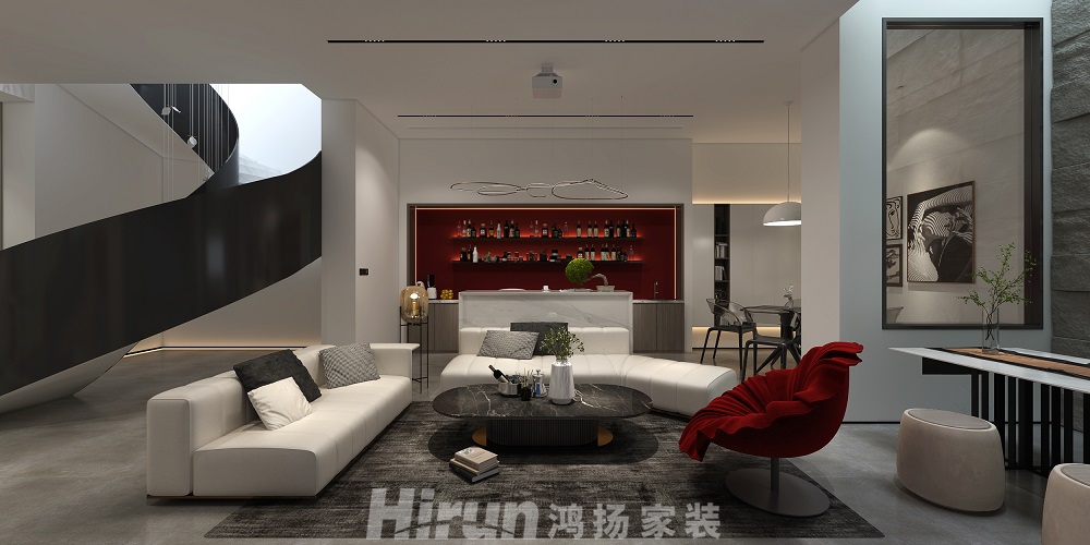 東方名苑首府450㎡新裝飾主義別墅 裝修案例效果圖-負一層角度1