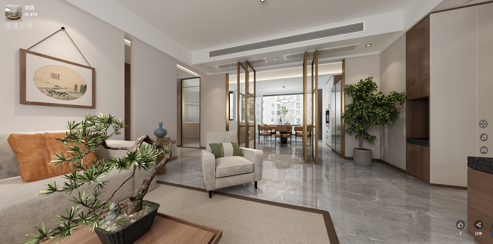 橋頭家苑130㎡意境東方四居室 裝修案例效果圖-微信截圖_20210526162032