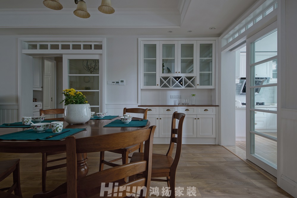 長沙歸心苑202㎡輕歐簡美大平層 裝修案例效果圖-餐廳