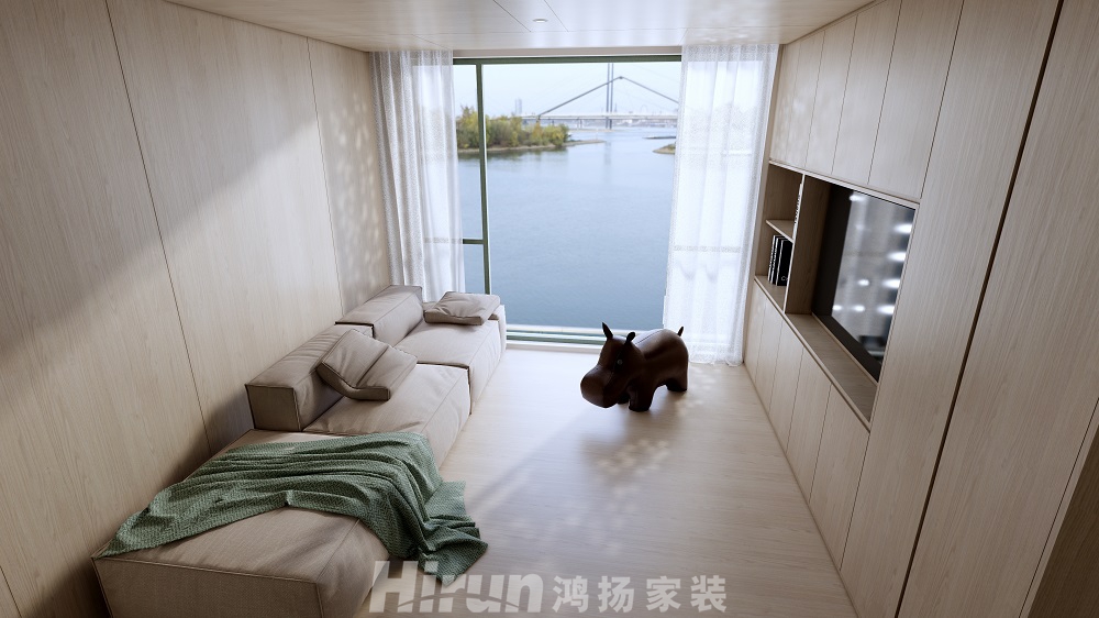 鑫遠翡麗都80㎡北歐之光二居室 裝修案例效果圖-2 (8)