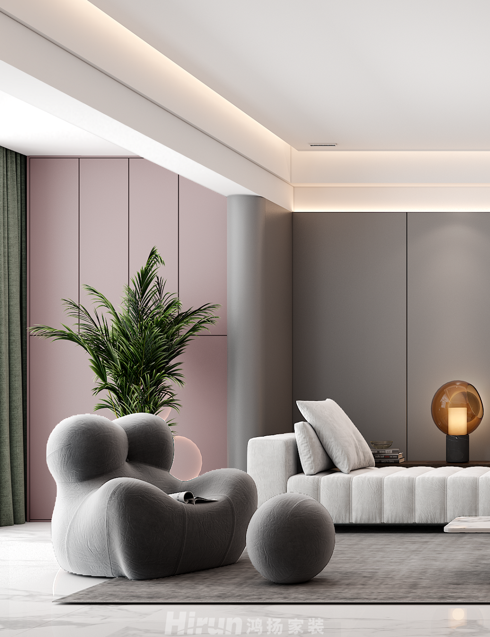 八方小區(qū)120㎡雅致現(xiàn)代三居室 裝修案例效果圖-客廳休閑陽臺