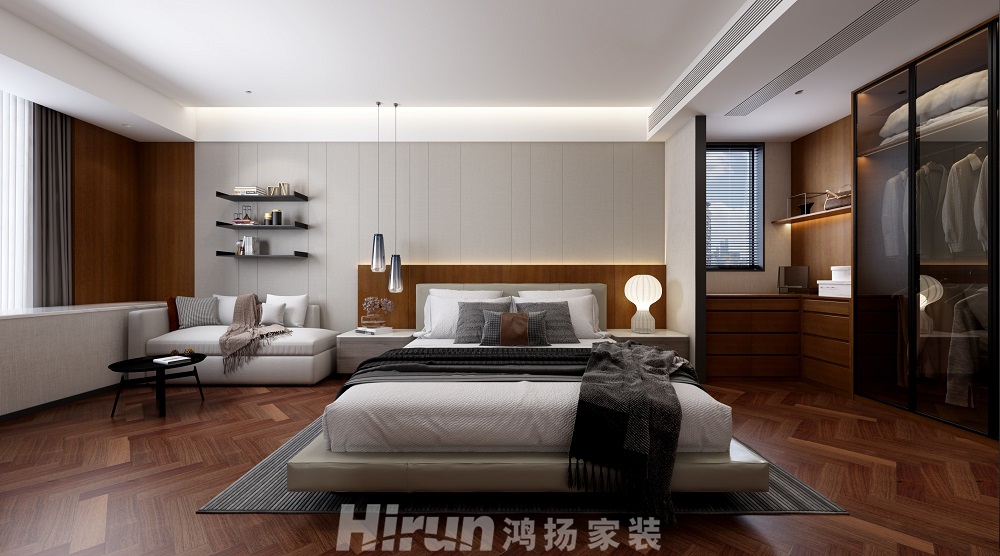 九華湖壹號300㎡復合寫意大平層 裝修案例效果圖-作業主臥室7111
