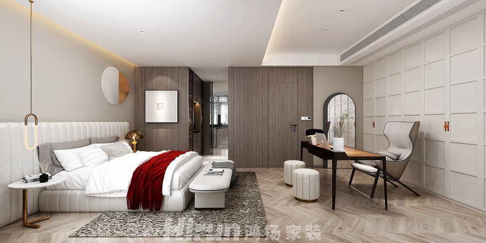 東方名苑首府450㎡新裝飾主義別墅 裝修案例效果圖-主臥角度3  6.20