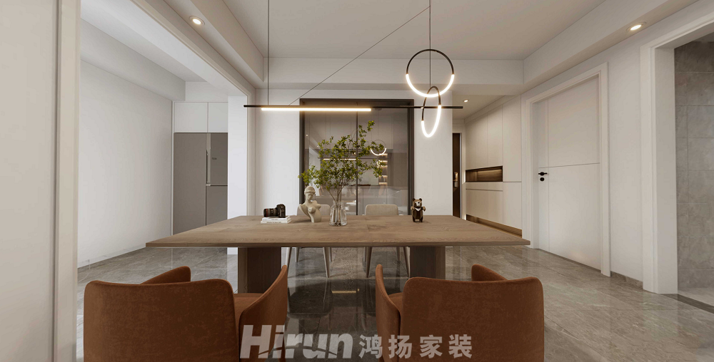 湖山賦120㎡雅致現代三居室 裝修案例效果圖-2