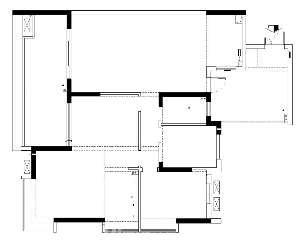 景秀江山145㎡復合寫意四居室 裝修案例效果圖-原始圖