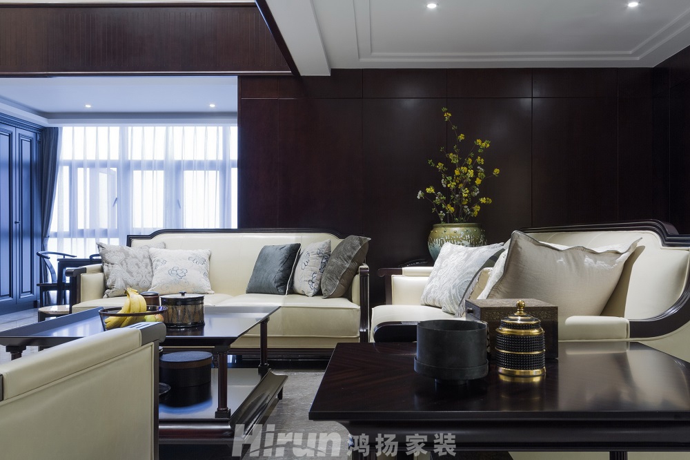 王府·譽(yù)峰380㎡復(fù)合寫(xiě)意復(fù)式 裝修案例效果圖-1客廳 (3)