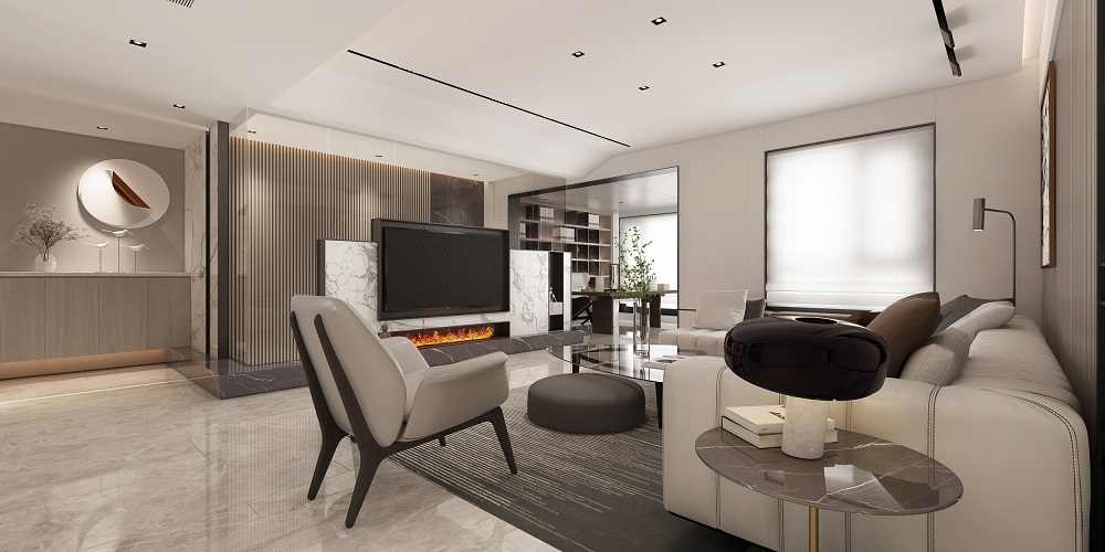 東方名苑首府300㎡意境東方別墅 裝修案例效果圖-客廳角度1