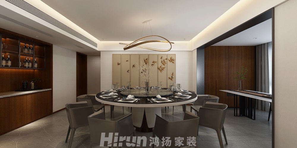 九華湖壹號300㎡復合寫意大平層 裝修案例效果圖-餐廳