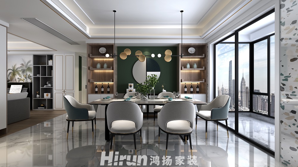 金茂灣140㎡雅致現代四居室 裝修案例效果圖-3