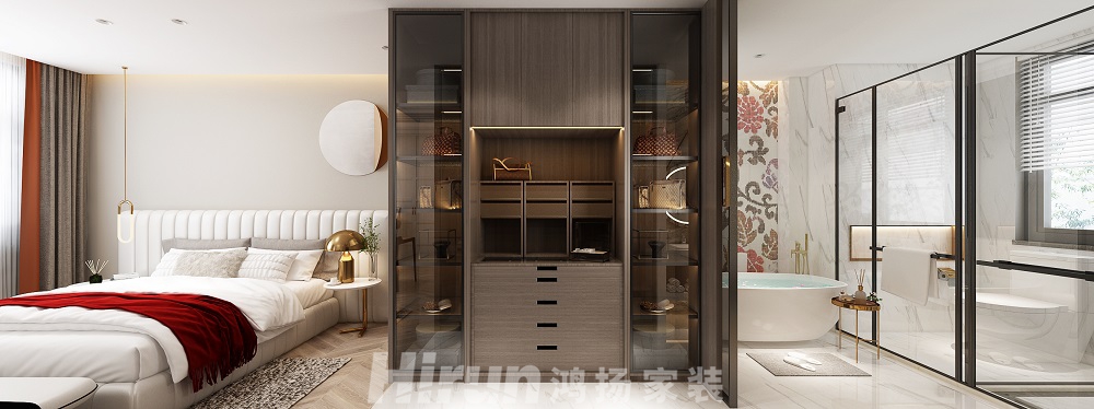 東方名苑首府450㎡新裝飾主義別墅 裝修案例效果圖-主臥角度1 6.20