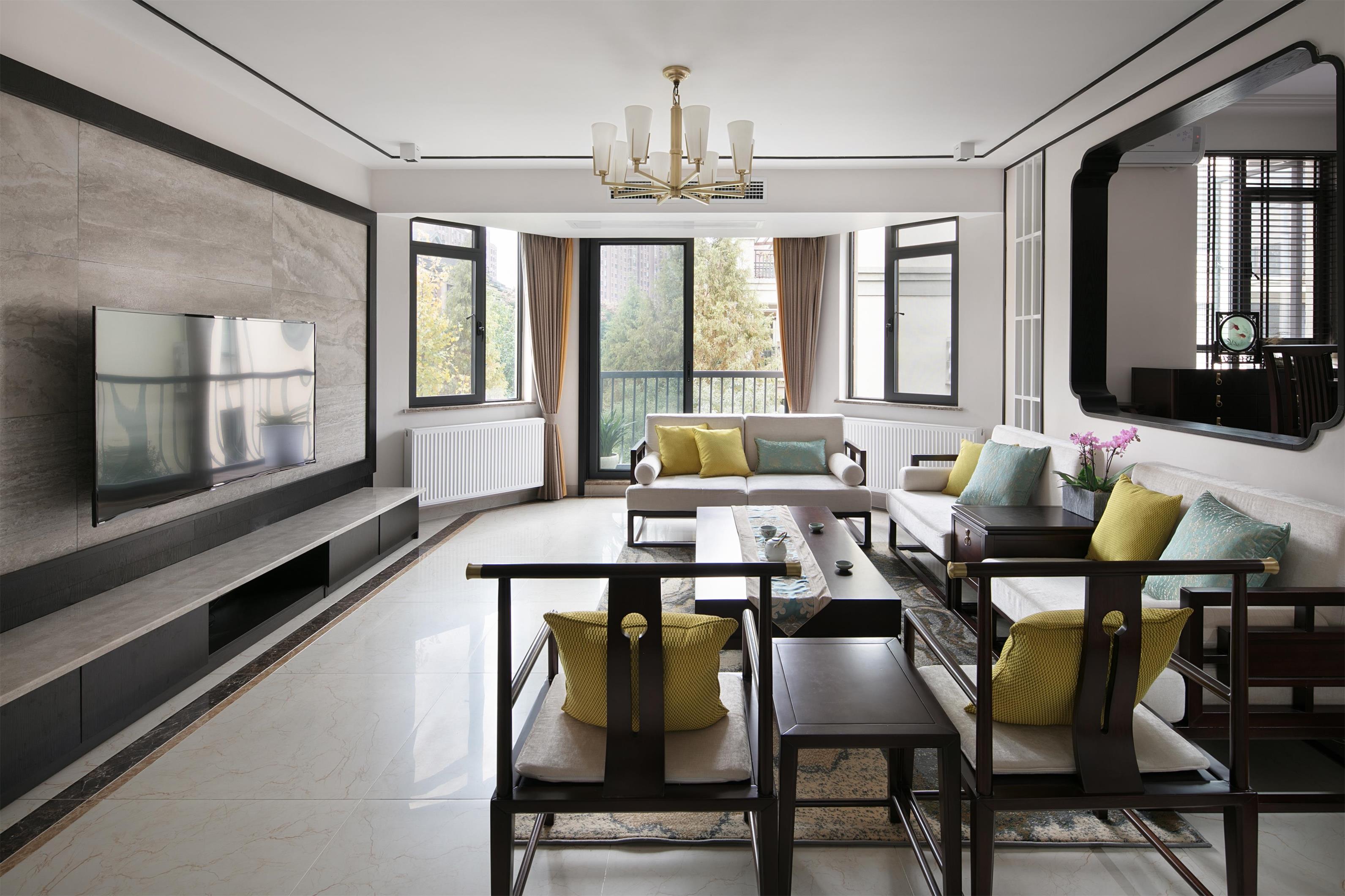 綠城桂花城150㎡復合寫意四居室 裝修案例效果圖-swsy2017_4