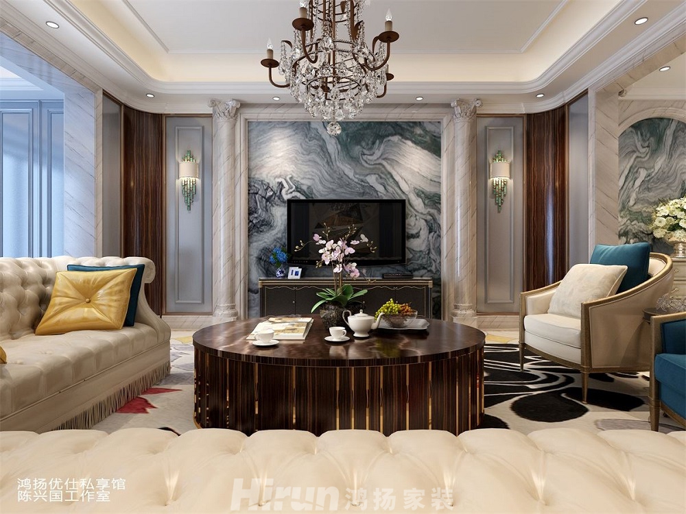 保利國際廣場450㎡歐美香頌別墅 裝修案例效果圖-S132394258324308