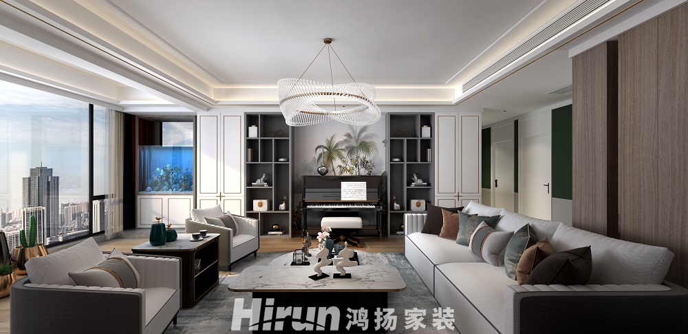 金茂灣140㎡雅致現代四居室 裝修案例效果圖-2