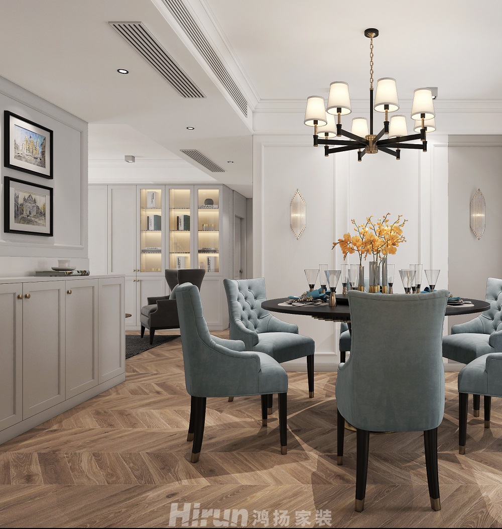 恒大華府130㎡輕歐簡美四居室 裝修案例效果圖-06