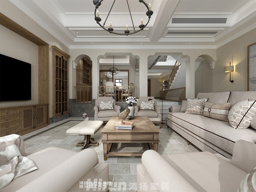 水映加州300㎡輕歐簡美別墅 裝修案例效果圖-4