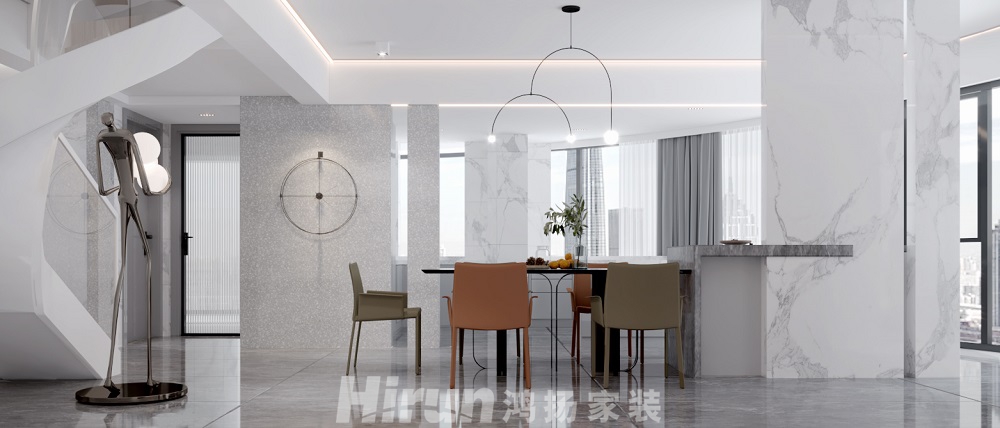 達美美立方200㎡雅致現代大平層 裝修案例效果圖-餐廳廚房